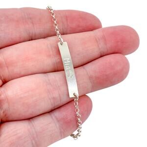 Vintage Danique Sterling Silver 925 "Mia" Dog Print ID Bracelet 7"-8"